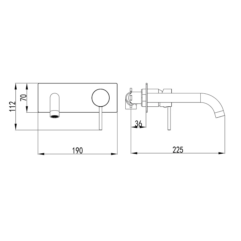 Ikon Hali Wall Basin Mixer/Bath Spout - Image 2
