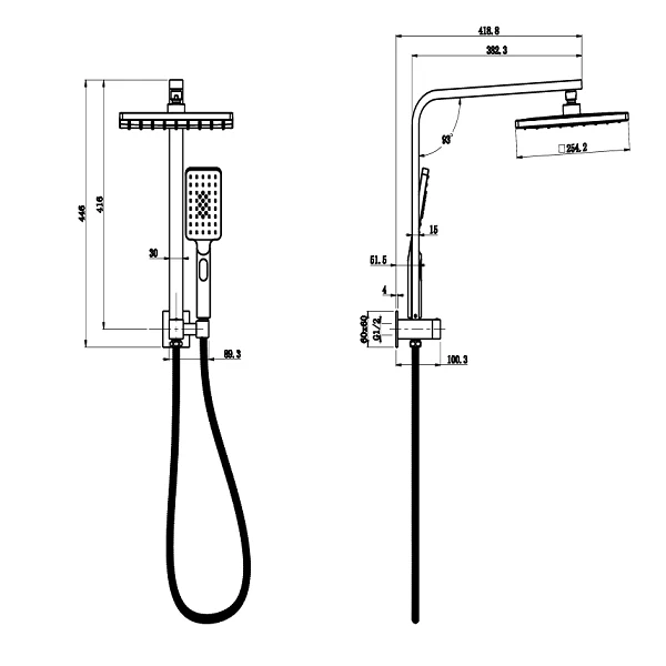 Ikon Sando Mini Multifunction Shower Rail - Image 2