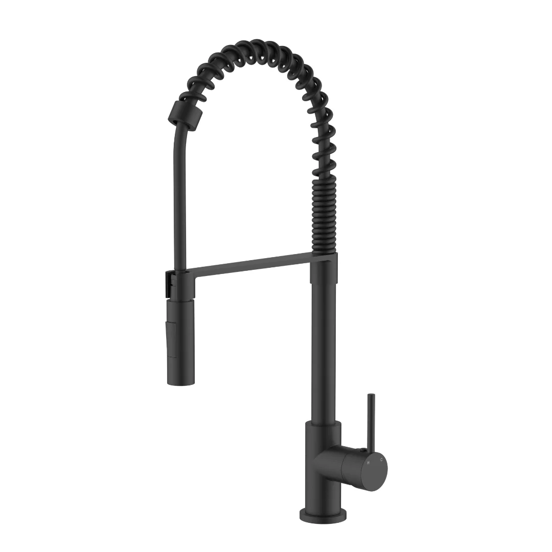 Kasper Matte Black Spring Kitchen Mixer