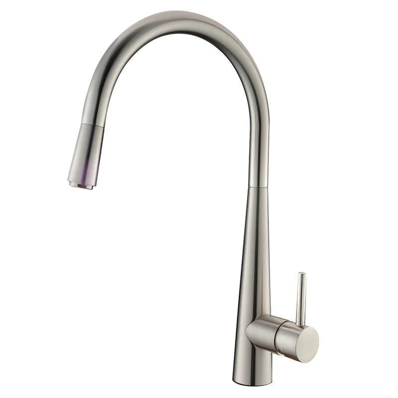 Kasper Warm Brushed Nickel Round Pull-Out Kitchen Mixer
