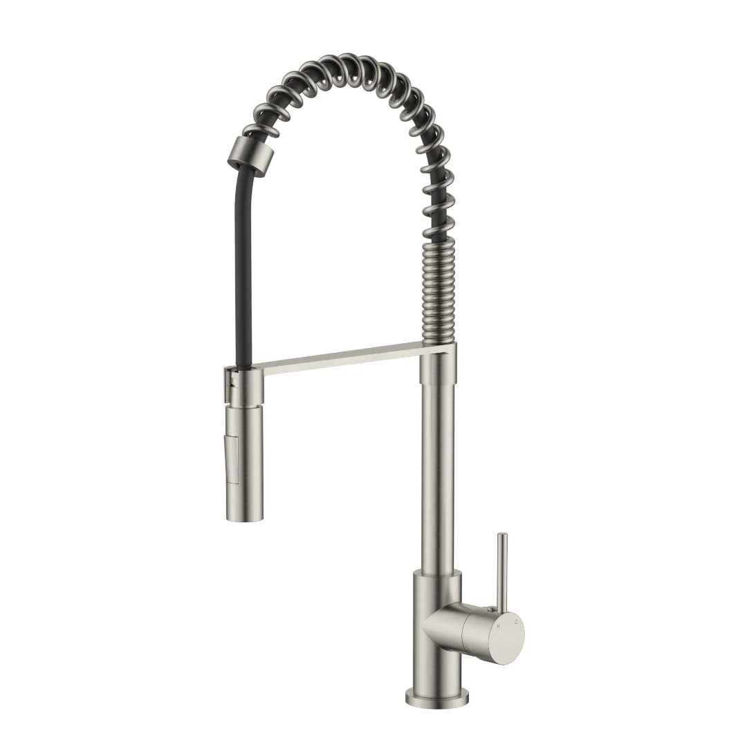 Kasper Warm Brushed Nickel Spring Kitchen Mixer