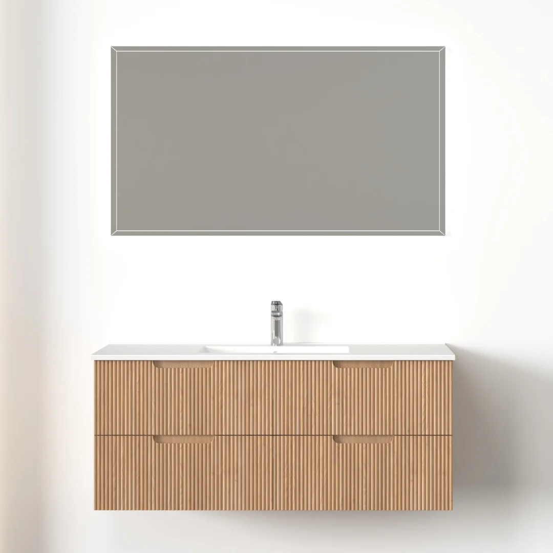 Kelsa 1200 Fluted Desert Oak Wall Hung Vanity - Image 2