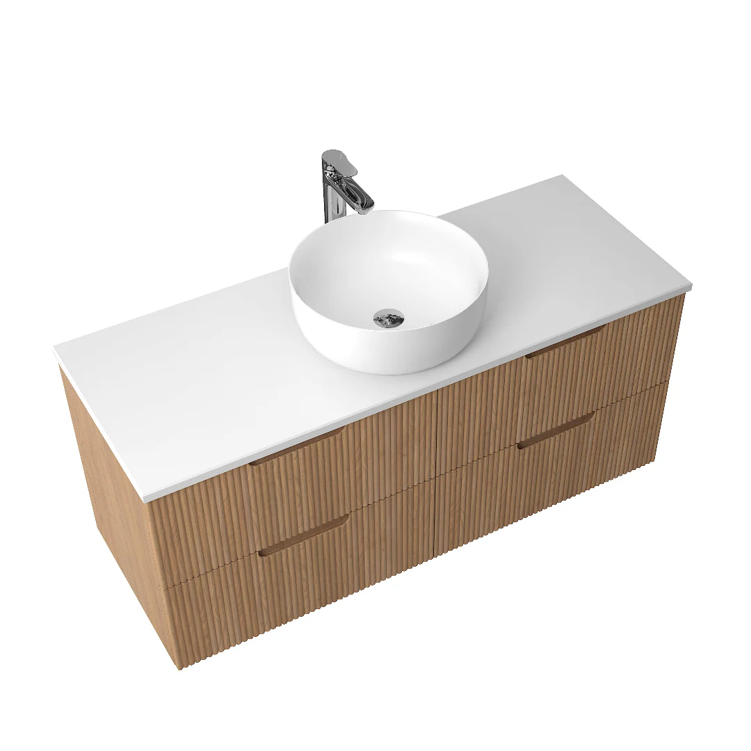 Kelsa 1200 Fluted Desert Oak Wall Hung Vanity - Image 4