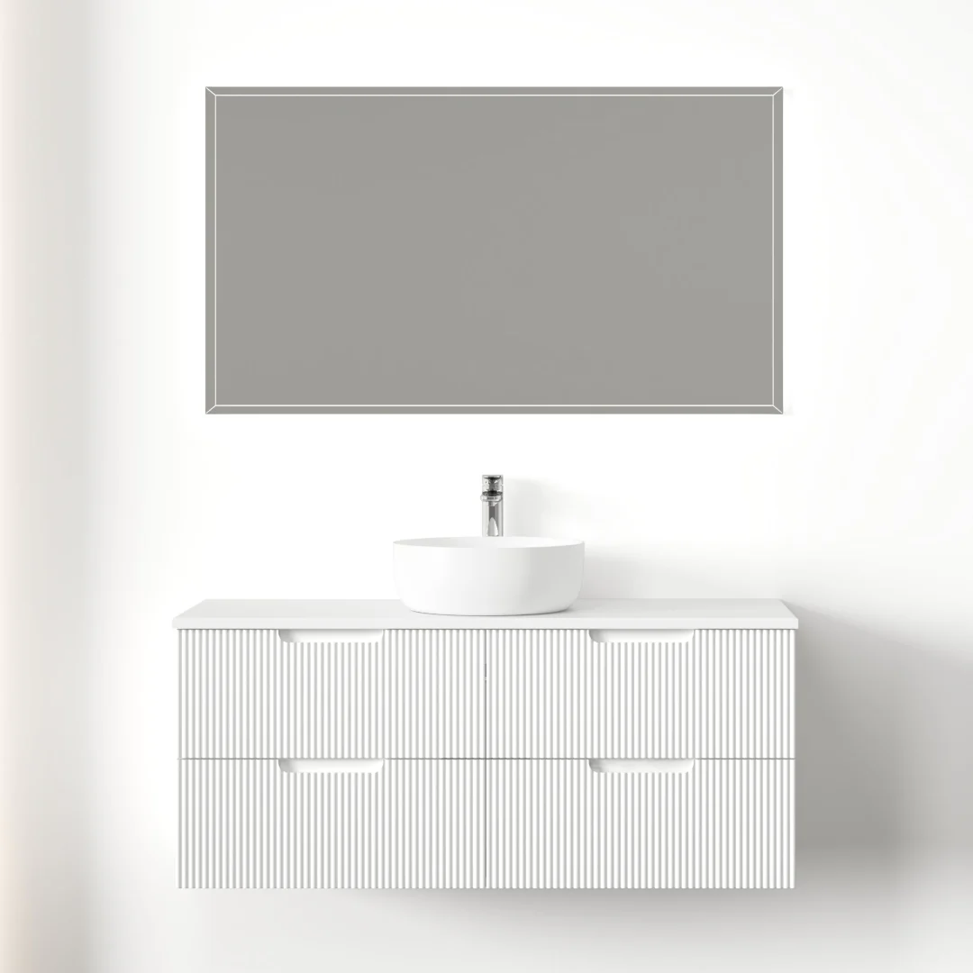 Kelsa 1200 Fluted Matte White Wall Hung Vanity