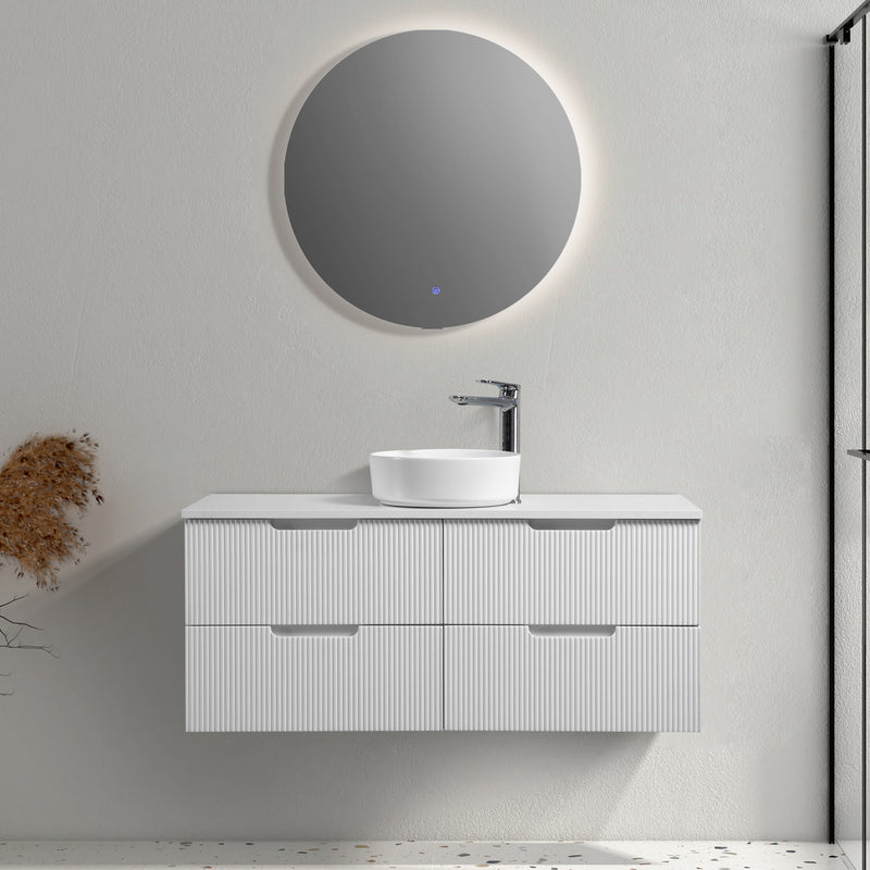 Kelsa 1200 Fluted Matte White Wall Hung Vanity - Image 3