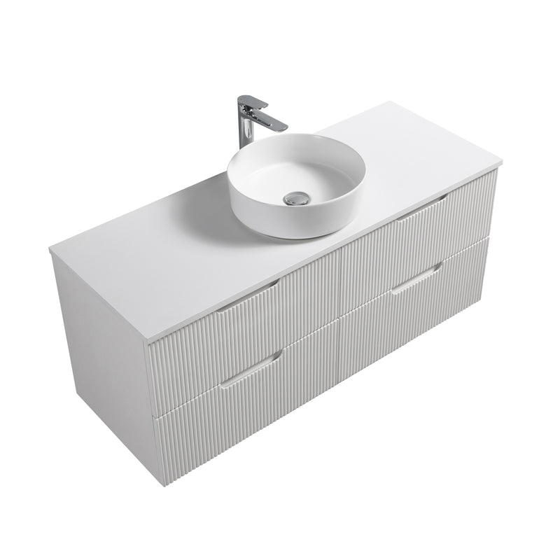 Kelsa 1200 Fluted Matte White Wall Hung Vanity - Image 7