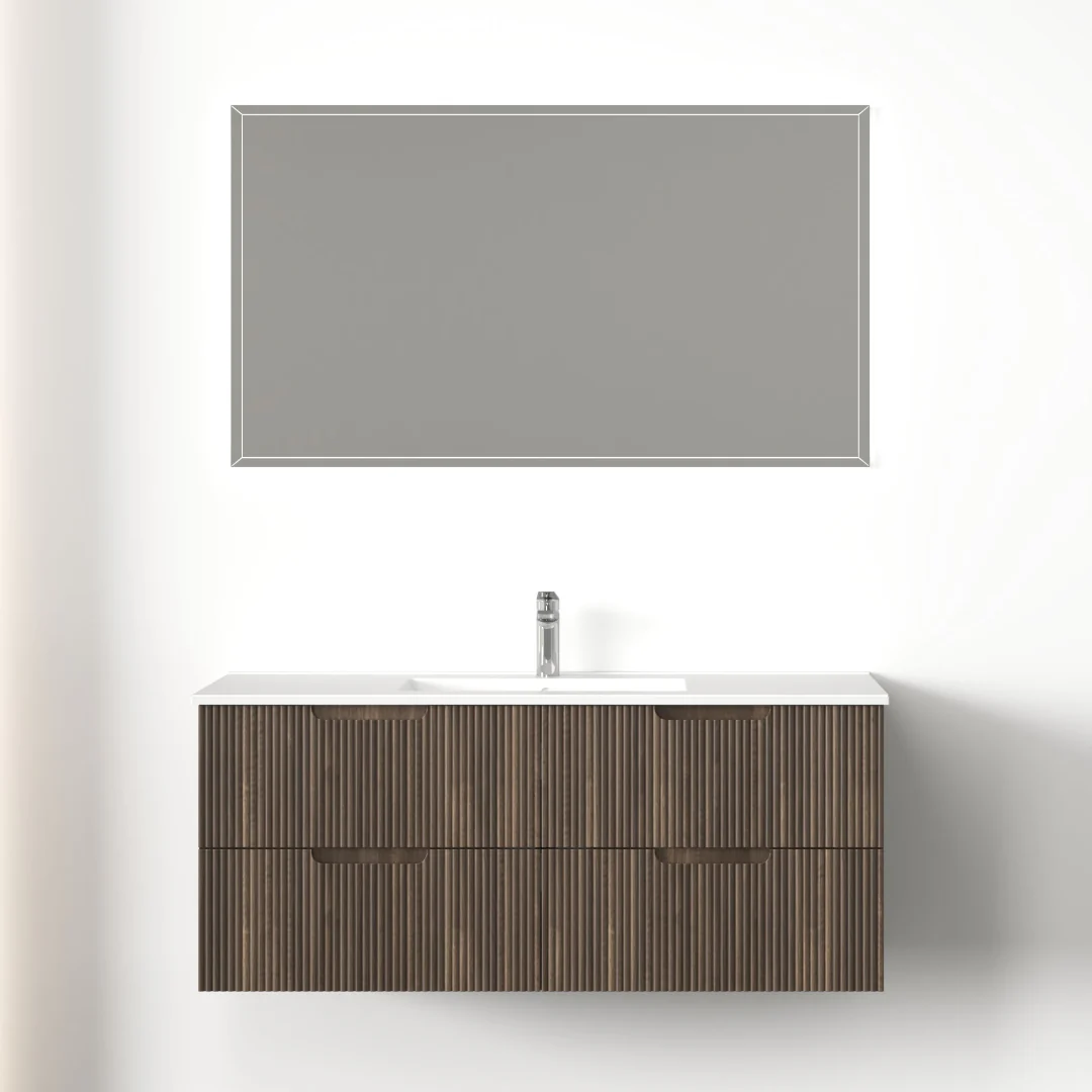 Kelsa 1200 Fluted Walnut Wall Hung Vanity - Image 2