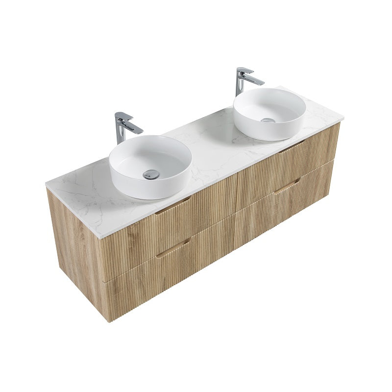Kelsa 1500 Double Fluted White Oak Wall Hung Vanity - Image 6