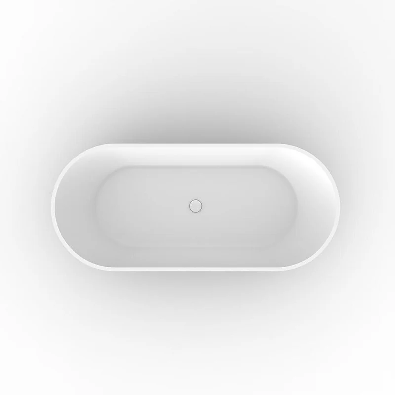 Kelsa 1700mm Stone Fluted Matte White Freestanding Bath Tub - Image 5
