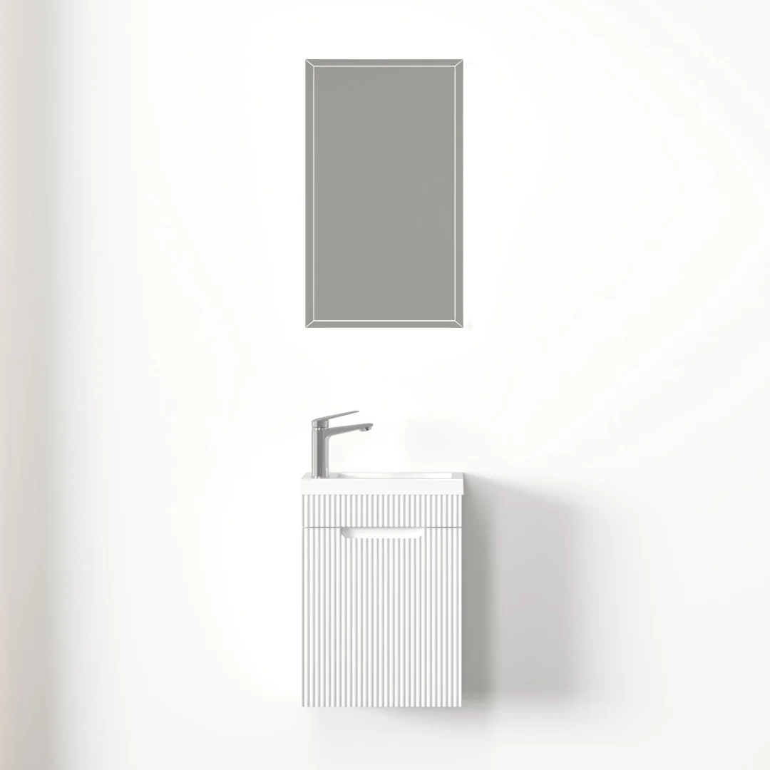 Kelsa 400 Fluted Matte White Wall Hung Vanity