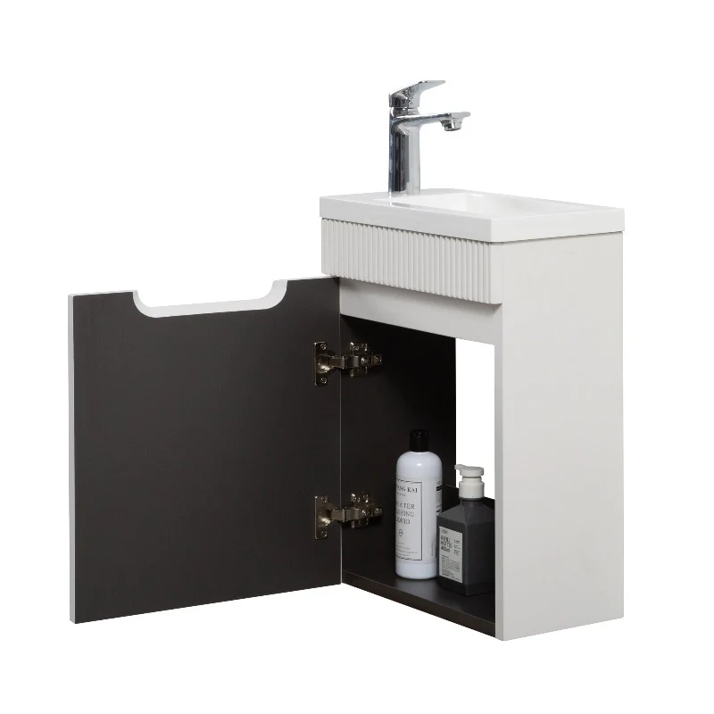 Kelsa 400 Fluted Matte White Wall Hung Vanity - Image 6