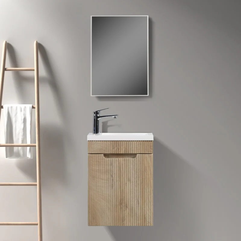 Kelsa 400 Fluted White Oak Wall Hung Vanity