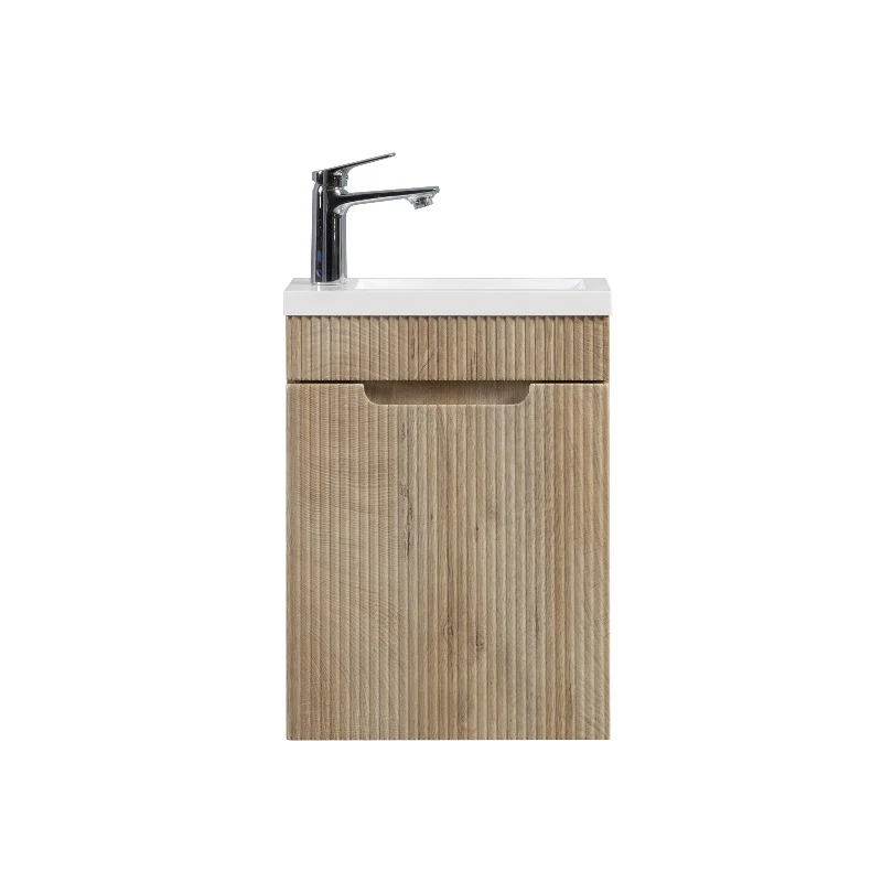 Kelsa 400 Fluted White Oak Wall Hung Vanity - Image 5