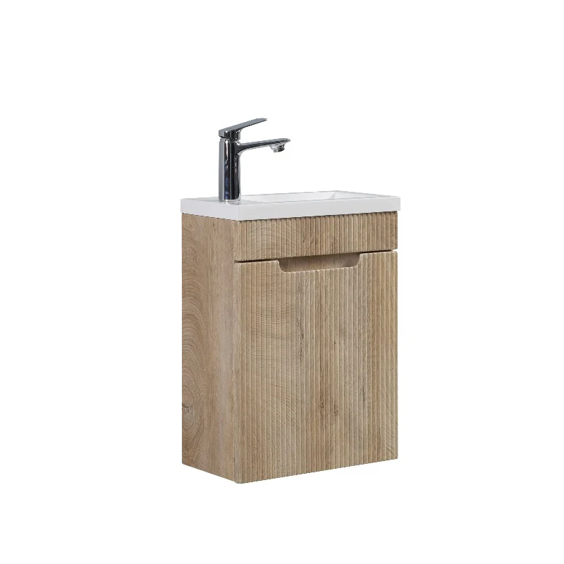 Kelsa 400 Fluted White Oak Wall Hung Vanity - Image 6