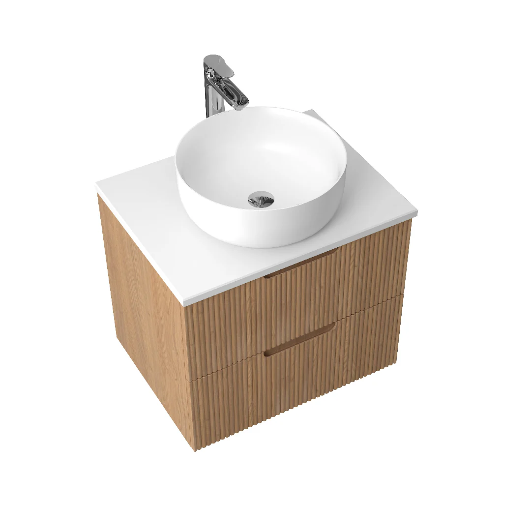 Kelsa 600 Fluted Desert Oak Wall Hung Vanity - Image 4