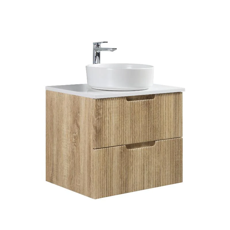 Kelsa 600 Fluted White Oak Wall Hung Vanity - Image 4