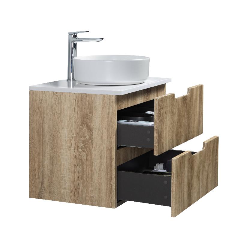 Kelsa 600 Fluted White Oak Wall Hung Vanity - Image 5