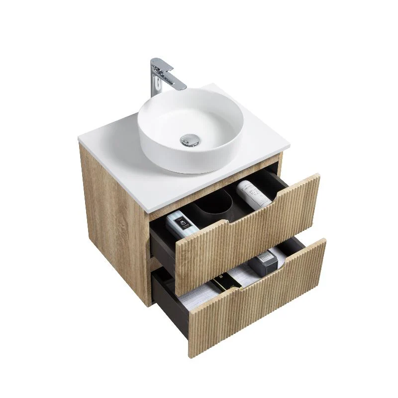 Kelsa 600 Fluted White Oak Wall Hung Vanity - Image 6