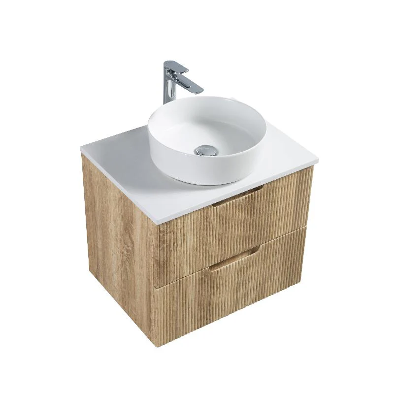 Kelsa 600 Fluted White Oak Wall Hung Vanity - Image 7