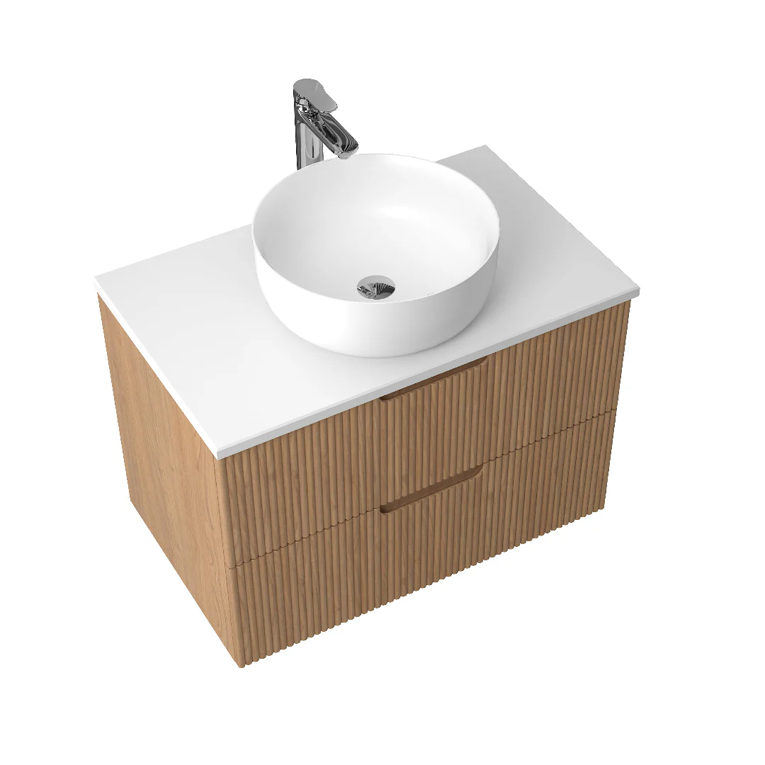 Kelsa 750 Fluted Desert Oak Wall Hung Vanity - Image 4