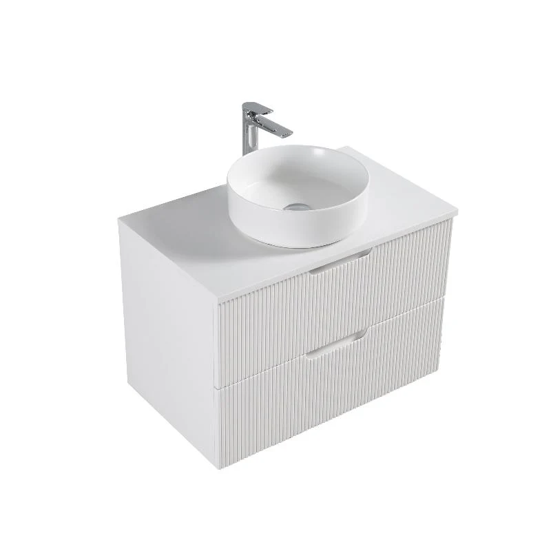 Kelsa 750 Fluted Matte White Wall Hung Vanity - Image 7