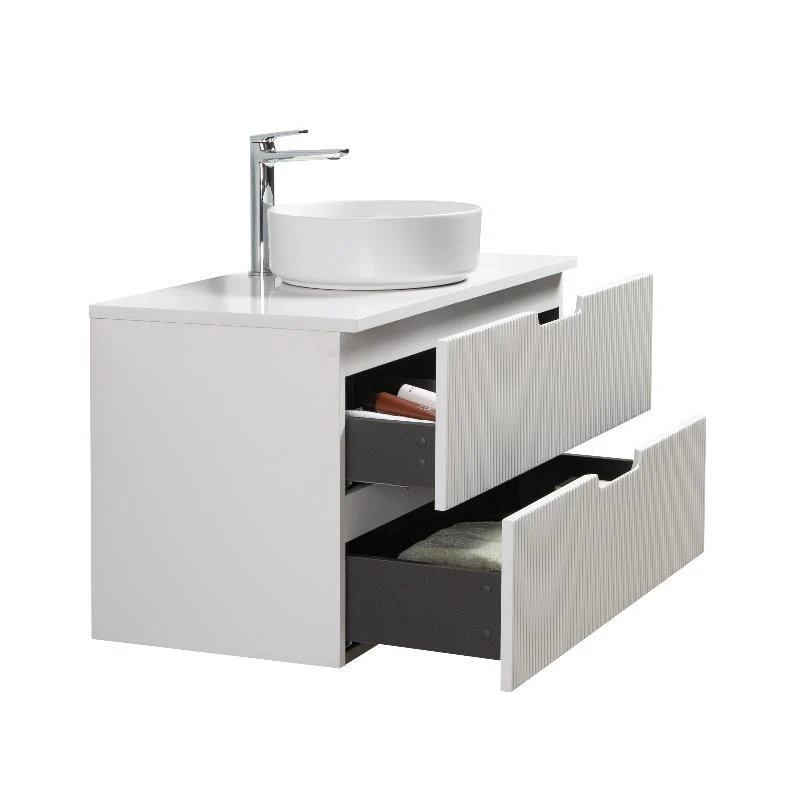 Kelsa 900 Fluted Matte White Wall Hung Vanity - Image 6