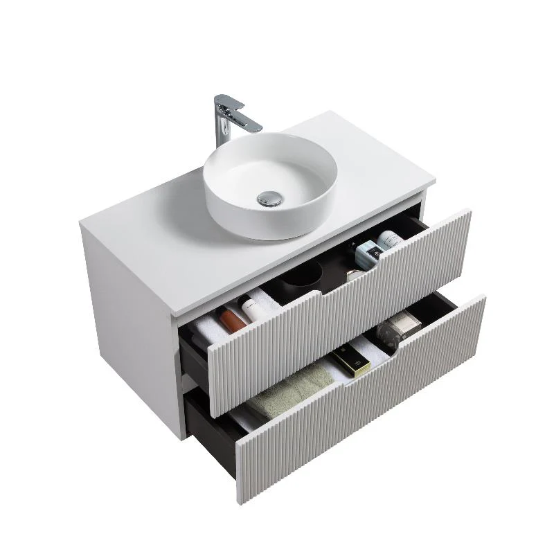 Kelsa 900 Fluted Matte White Wall Hung Vanity - Image 7