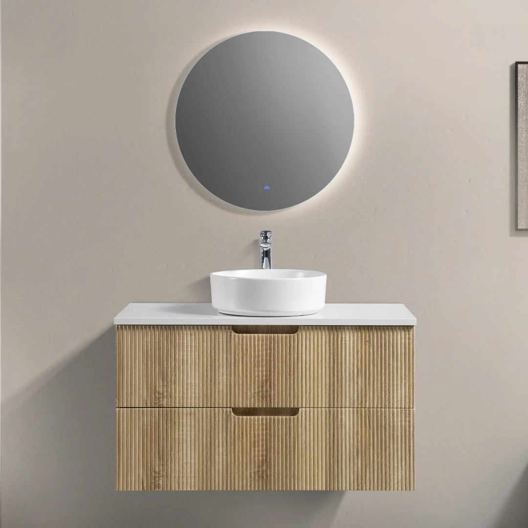 Kelsa 900 Fluted White Oak Wall Hung Vanity