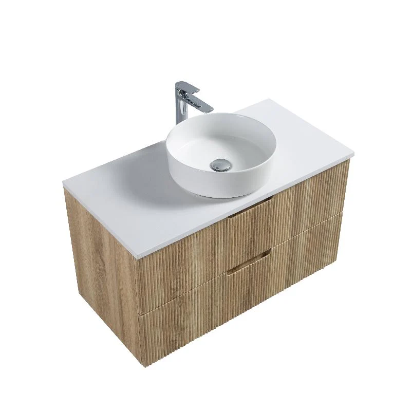 Kelsa 900 Fluted White Oak Wall Hung Vanity - Image 6