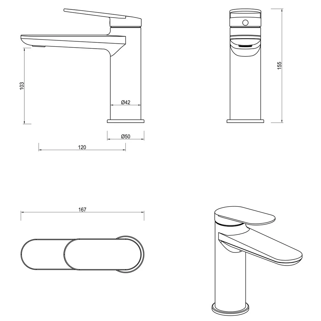 Lantra French Gold Basin Mixer - Image 4