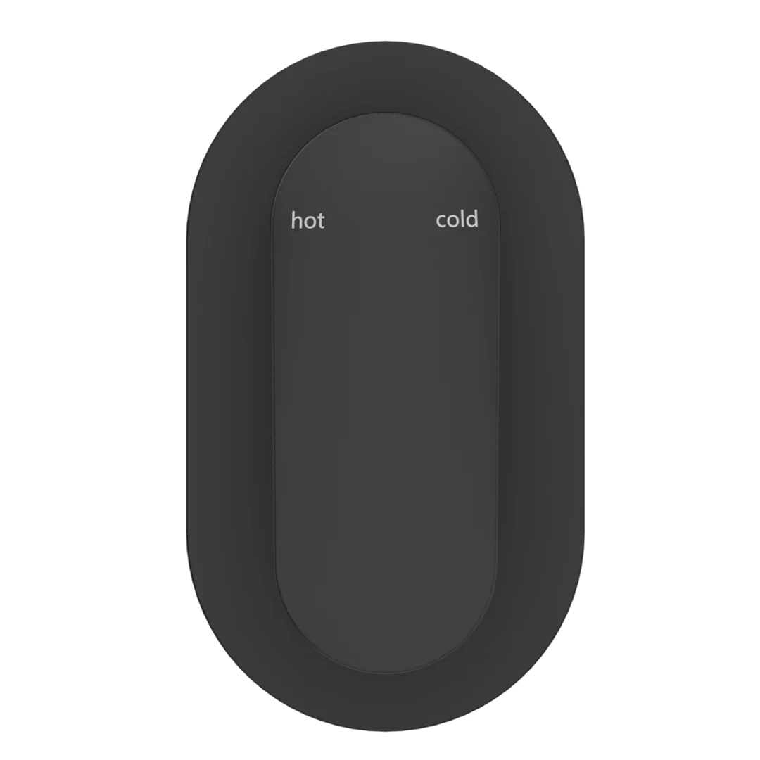 Lantra Matte Black Shower Mixer - Oval Plate - Trim Kit Only - Image 3