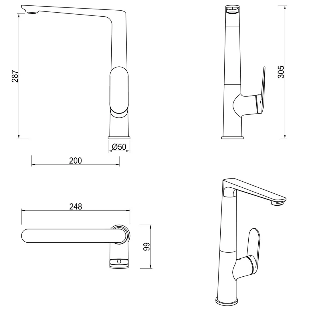 Lantra Matte Black Sink Mixer - Image 4