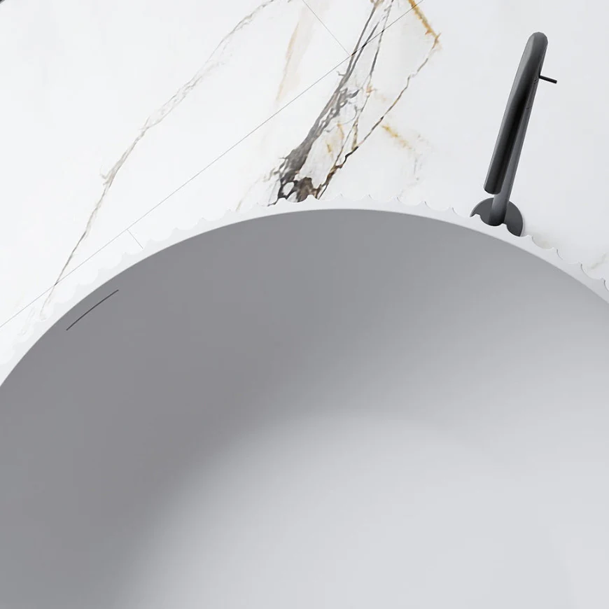 Lumira 1500mm Round Fluted Matte White Designer Freestanding Bath - Image 5
