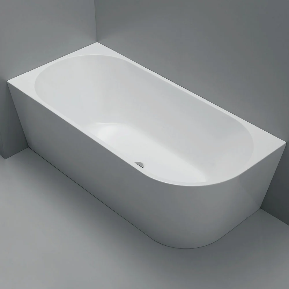 Luna 1500mm Left Corner Gloss White Freestanding Bath