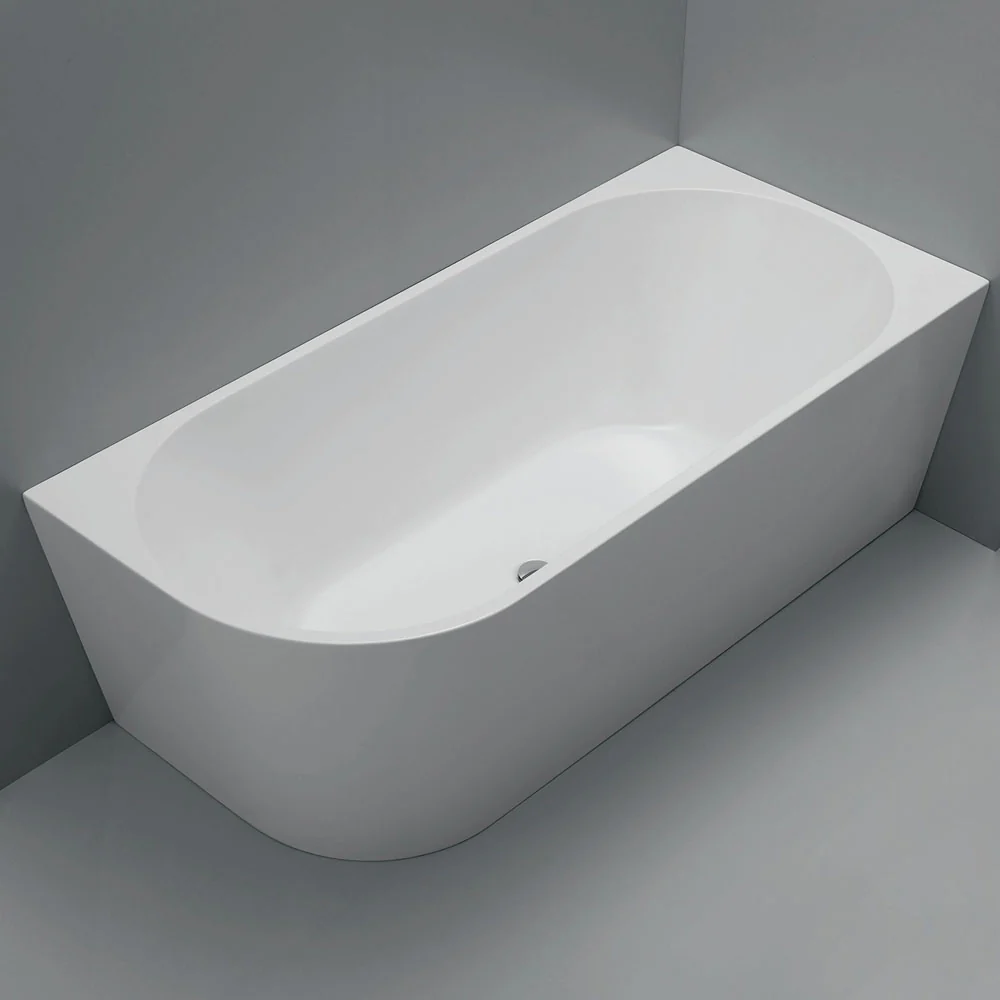 Luna 1500mm Right Corner Gloss White Freestanding Bath