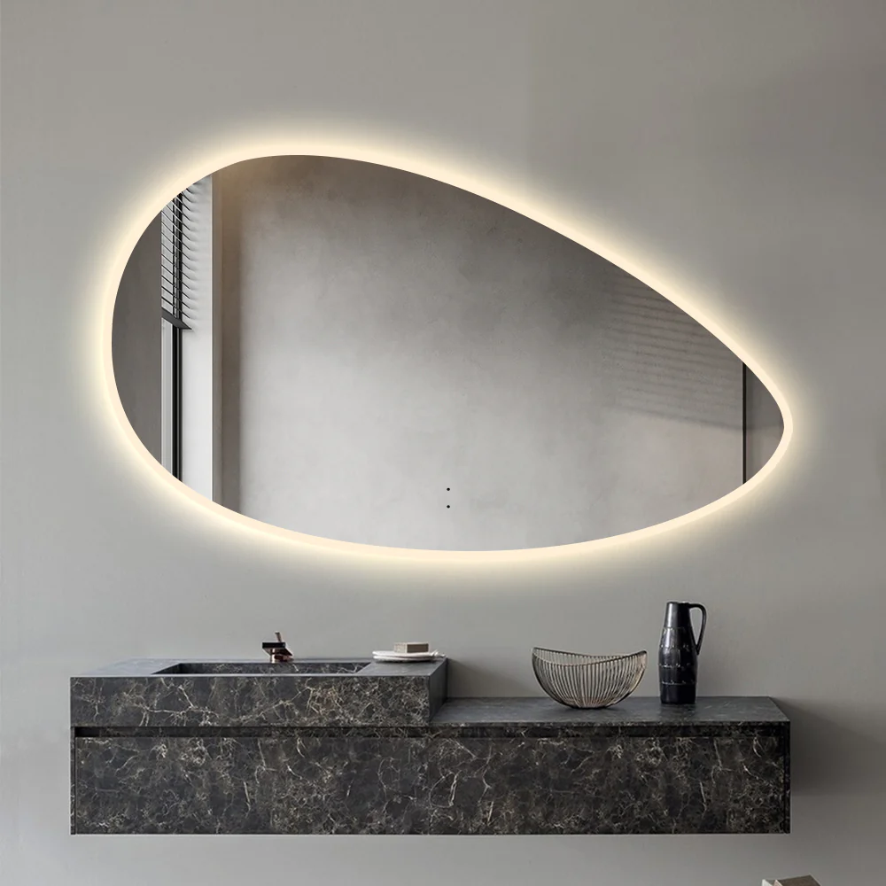 Lunara Touchless 1000 x 600 Asymmetrical LED Mirror - Three Light Temperatures - Image 2