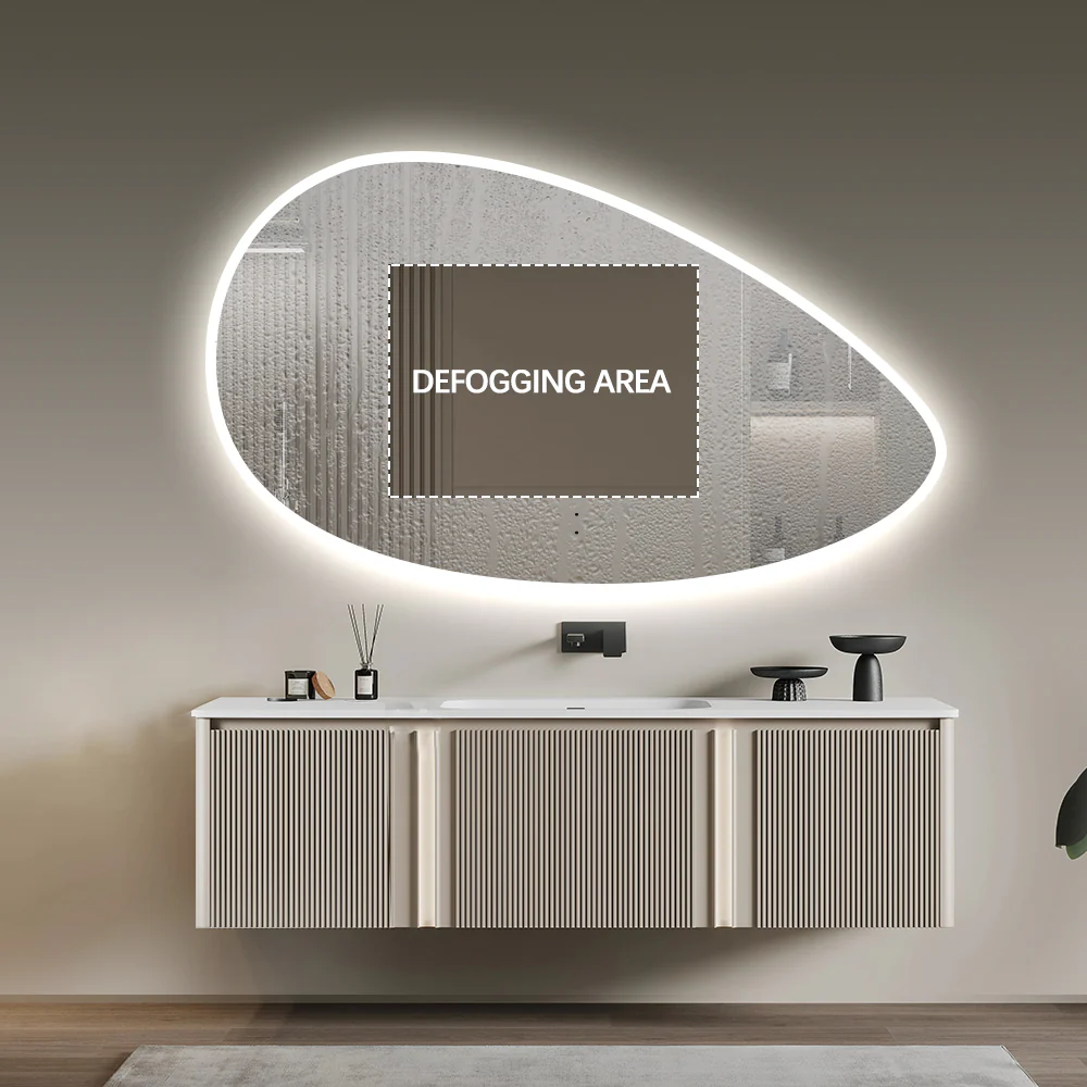 Lunara Touchless 1000 x 600 Asymmetrical LED Mirror - Three Light Temperatures - Image 5