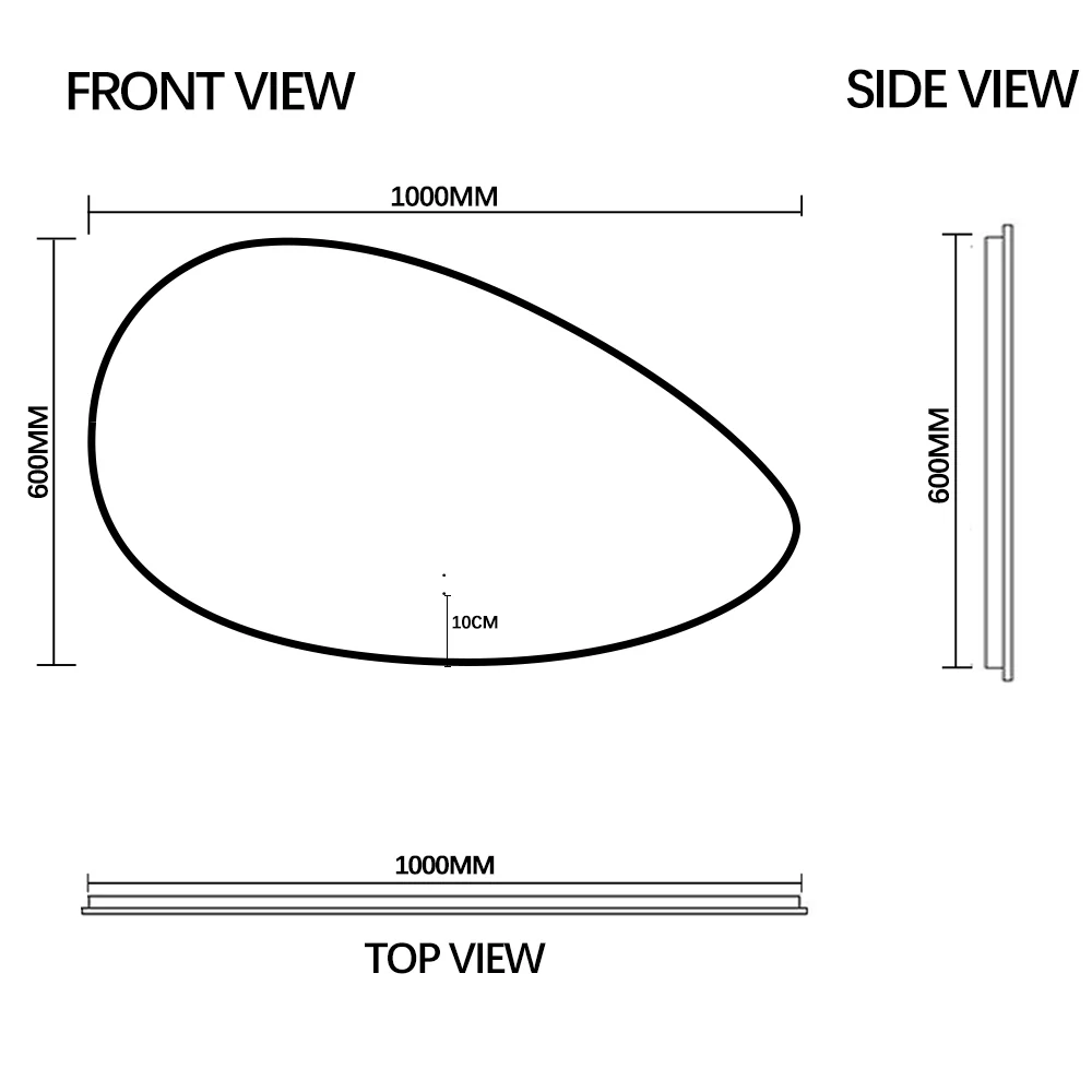 Lunara Touchless 1000 x 600 Asymmetrical LED Mirror - Three Light Temperatures - Image 7