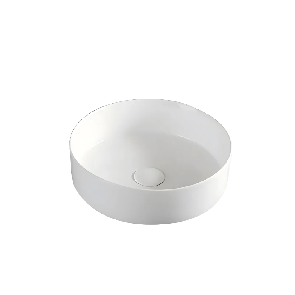 Luno 360mm Round Gloss White Above Counter Basin