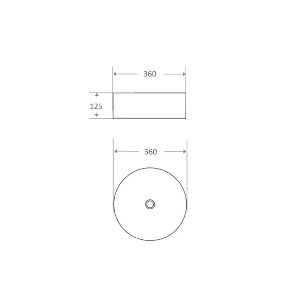 Luno 360mm Round Gloss White Above Counter Basin - Image 2