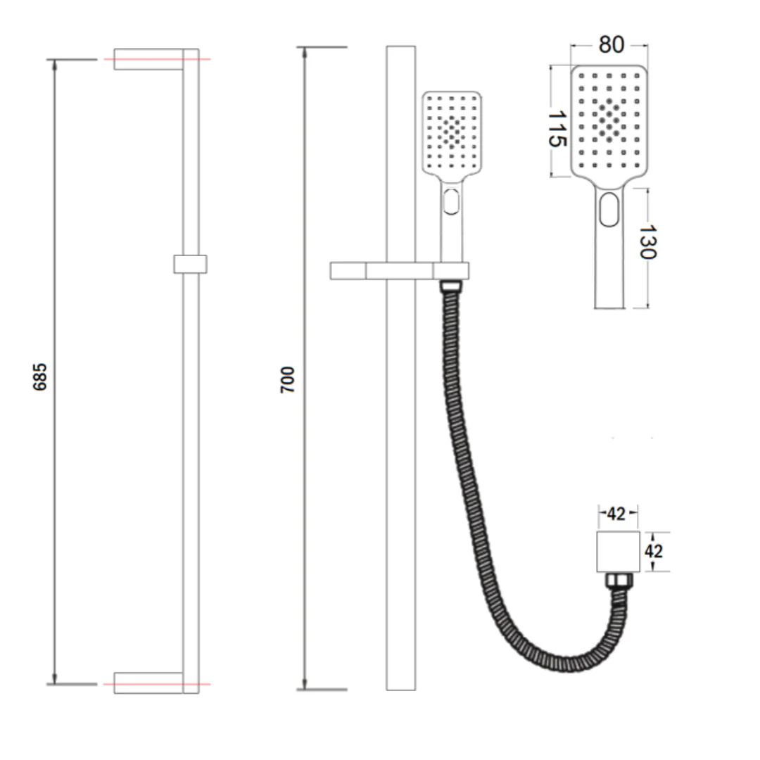 Luxury Chrome Shower Rail - Image 2