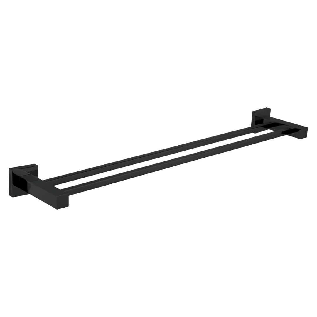 Luxury Matte Black 750mm Double Towel Holder