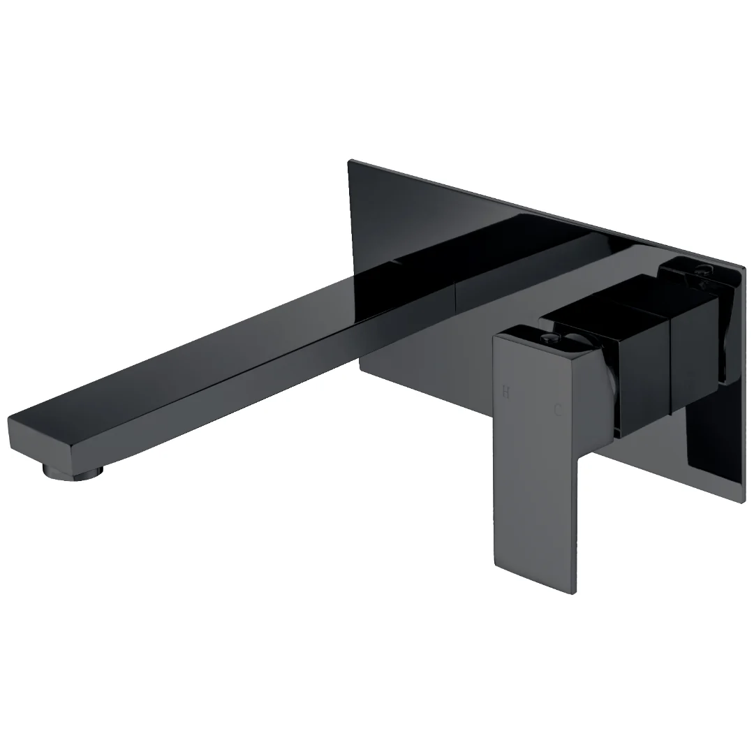Luxury Matte Black Wall Basin Mixer & Bath Spout