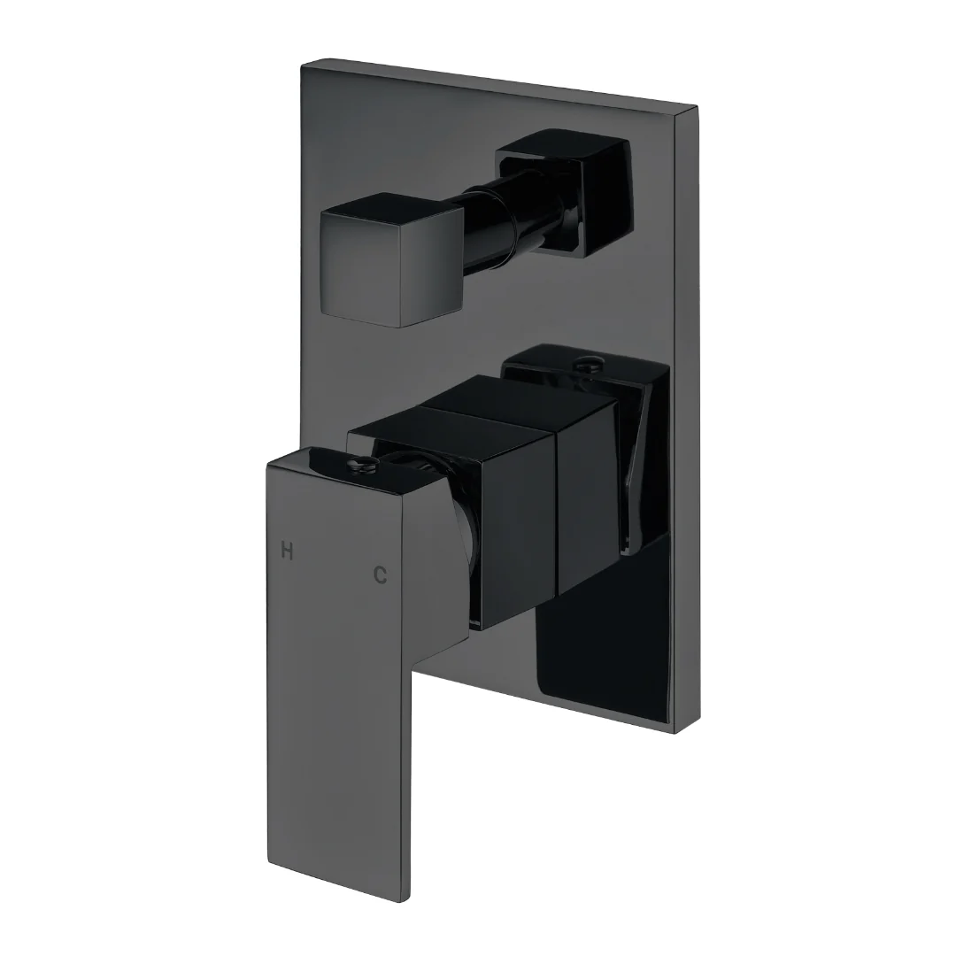 Luxury Matte Black Wall Diverter Mixer