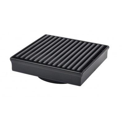 Matte Black 110mm Square Grill Floor Waste