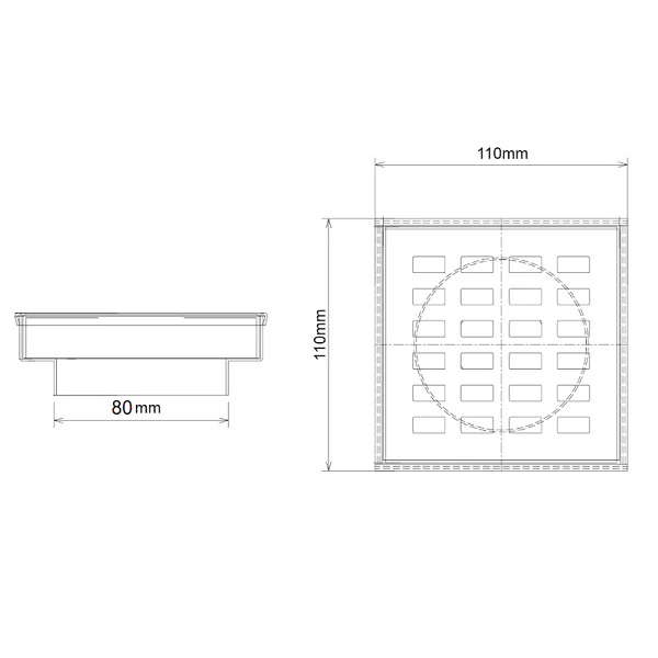 Matte Black 110mm Square Grill Floor Waste - Image 3