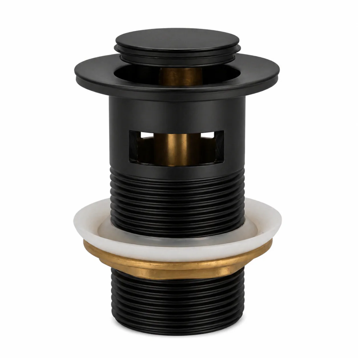 Matte Black 32mm Overflow Basin Pop Up Waste