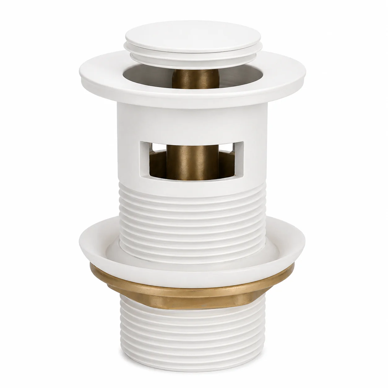 Matte White 32mm Overflow Basin Pop Up Waste