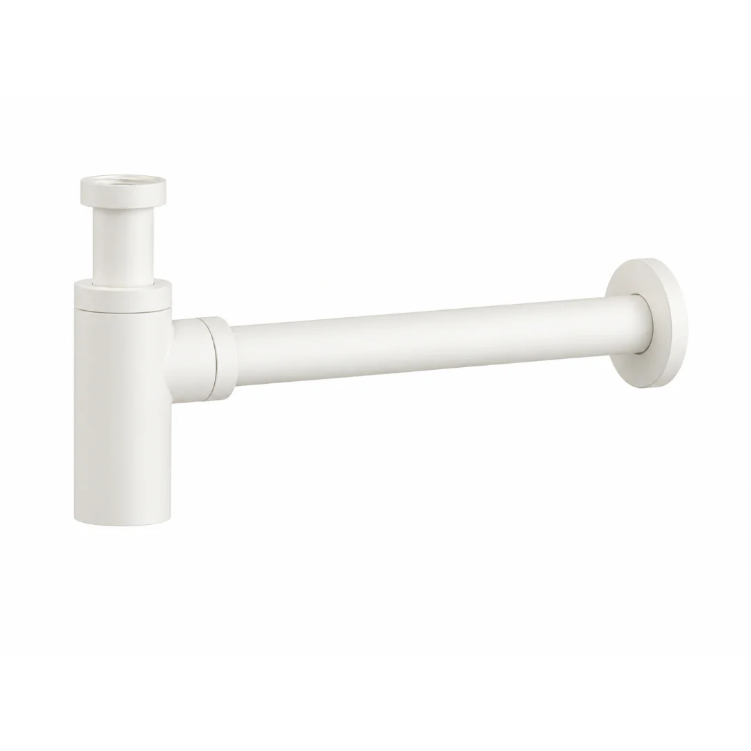 Matte White 32mm Round Bottle Trap Waste