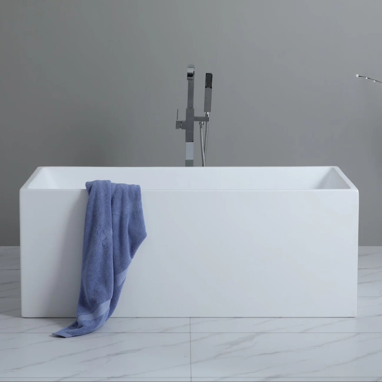Messina 1200 Square Multi-Fit Freestanding Bathtub - Image 2